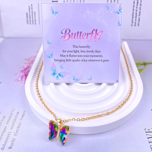 Image of Butterfly Jewelry Gifts - Butterfly Necklace Bracelet for Women