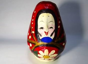 Amazon | アンティーク土佐張子 女だるま 起き上がり 張子 女