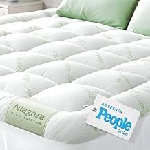 Niagara Sleep Solution Ultra Soft Queen Size Mattress Topper - Rayon Derived from Bamboo Pillow Top Mattress Pad for Back P