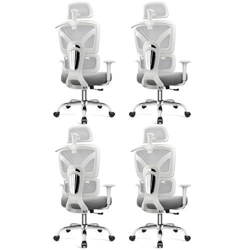 Image of Ergonomic Desk Chair, Breathable Mesh Office Chair for Long Hours, 4 Pack