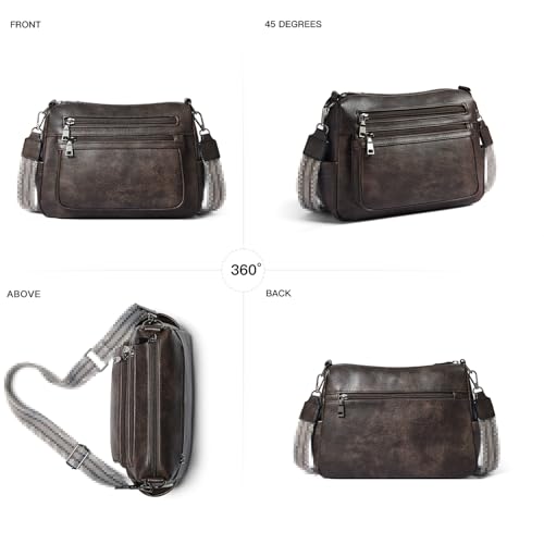 Image of Bluome Crossbody Purses for Women, Medium Large Faux Leather Crossbody Bags Lightweight Sling Bag Shoulder Handbags