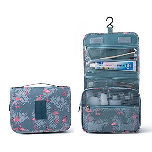 AUGEN Travel Cosmetic Bag With Hanging Hook, Portable Makeup Bag Organizer For Women, Water-Resistant Travel Essentials Toiletry Bag Accessories