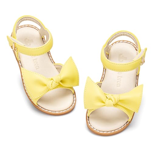 Image of THEE BRON Toddler Girls Sandals Wedding Flower Girl Dress Shoes Open Toe Flats