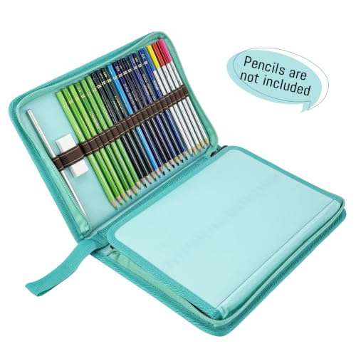 Image of YOUNGCOL 72 Slots Colored Pencil Case Pencil Holder Color pencil organizer Storage (Green)
