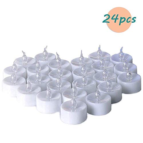 Preisvergleich Produktbild LED-Kerzen, batteriebetrieben, flammenlos, warmweiß, lange Batterielebensdauer für Dekoration zu Hause, Schlafzimmer, Weihnachten, Party, Hochzeit, Geburtstag (24 Stück)