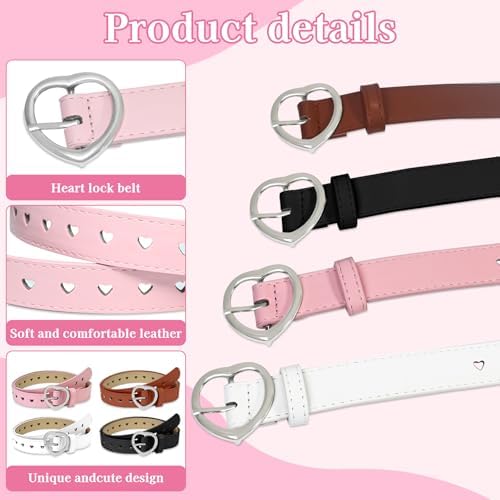 Girls Belt kids Belt Girls Toddler Belts for Girl, Adjustable Elastic Girl Belts with Metal Buckle and PU Leather — 사진 3