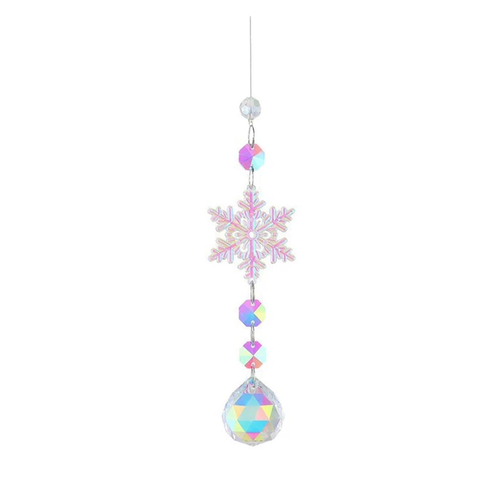 Crystal Suncatcher Wind Chimes Window Crystal Suncatcher Pendant Snow Sun Catchers To Hang Prismas Decoration Room Garden(Style-A)