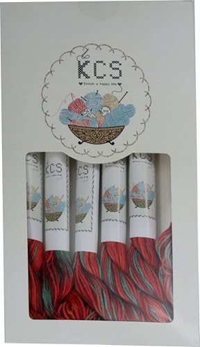 Image of KCS Big skeins of 25 Meters Size 25 Color Variegated Cross Stitch Stranded Threads,6 skeins,4517