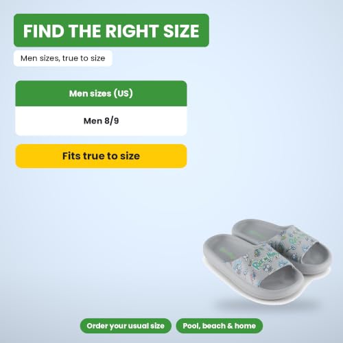 Image of RICK AND MORTY Mens Comfort Slides - Officially licensed Cushion Slides - Rick Sanchez and Morty Smith