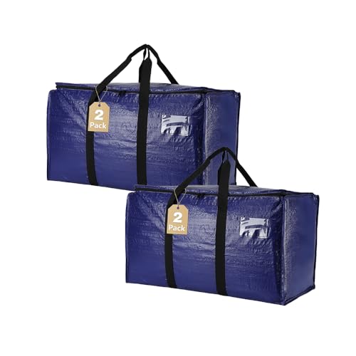 Cryster 2-Pack Clear Moving Bags – Heavy Duty Storage Totes with Reinforced Handles & Double Zippers - image 1