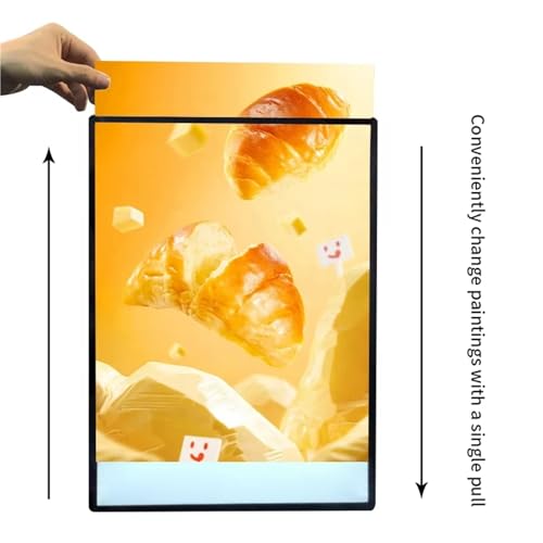 Caja de luz LED ultrafina para exhibición de pared, tablero de menú iluminado y letrero publicitario, perfecto para restaurantes y tiendas