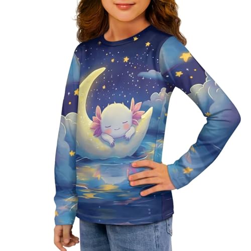 Image of Long Sleeve Shirts for Girls Casual Crewneck Tops Fall Winter Outfits for 3-16 Years Old