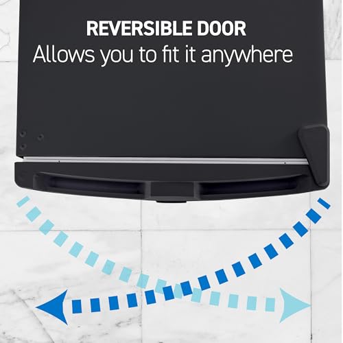 Image of Commercial Cool Upright Freezer, Stand Up Freezer 6 Cu Ft with Reversible Door, Black with VCM Door