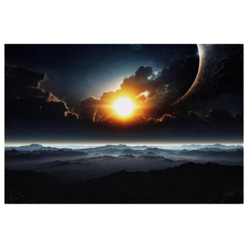 Sets de table antidérapants Solar Eclipse Sky protègent vos meubles de la chaleur lot de 6 - 2
