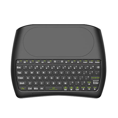 Docooler 2.4GHz Wireless Keyboard Touchpad Mouse Handheld Remote Control with Colorful LED Backlight