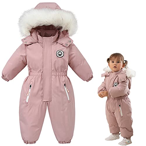 XIFAMNIY Boys and Girls One Piece Snowsuits Overalls Ski Suits Winter Waterproof Coats Jumpsuits for Baby Toddler 2T-5T…