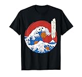 Great Wave Monster Eating Cookies Japanese Kanji Cookie Wave T-Shirt
