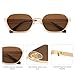 SOJOS Trendy Polarized Hexagon Sunglasses for Women Men, UV400 Retro Rectangle Shades SJ1238, Gold/Brown