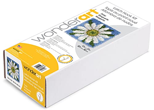 Image of Wonderart Daisy Latch Hook Kit, 12 inch X 12 inch