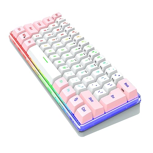 Clavier de jeu mécanique RGB 61 touches USB clavier gamer pc compact