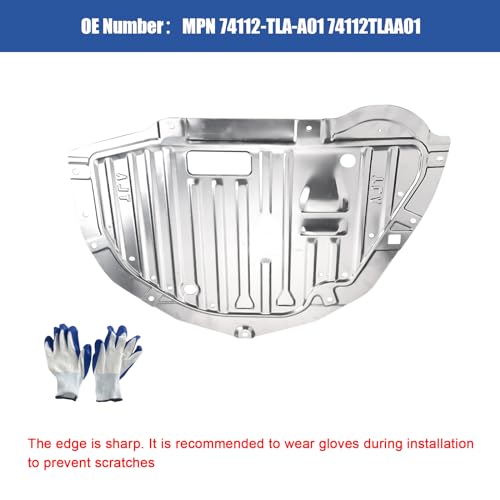Image of Engine Splash Shield Guard Compatible with Honda CRV 2017-2022, Engine Case Guard Under Car Shield Cover OEM 74112-TLA-A01 74112TLAA01, Engine Splash Guard