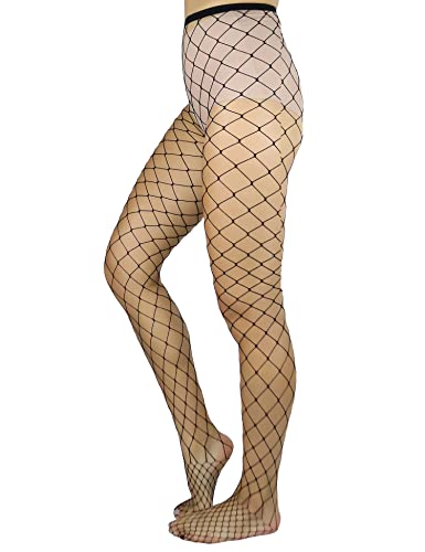 Image of Lastclream High Waisted Fishnet Tights for Women Sexy Fishnets Stockings Full Footed Fishnet Sheer Pantyhose Plus Size
