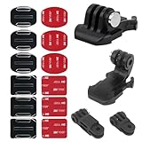 CATZUM 12 pz Supporti Adesivi Piatto Curvo con Pad Adesivo per Casco, Montaggio con Colla 3M Compatibile con GoPro Hero 12/11/10/9/8/7/6/5/4 …