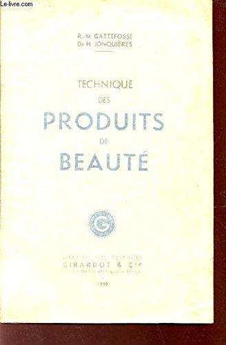 TECHNIQUE DES PRODUITS DE BEAUTE