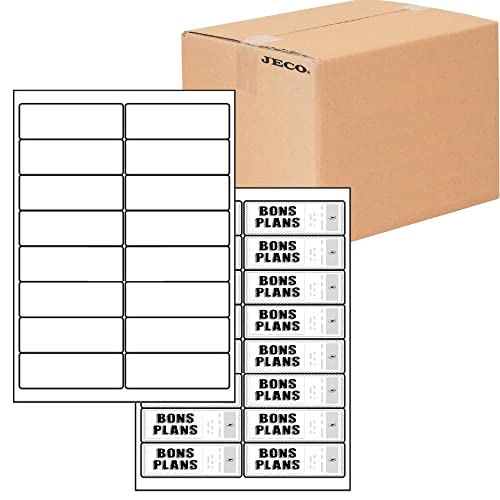 Jeco - Lot de 320 étiquettes autocollantes pour timbres 99 x 33,9mm compatibles « Montimbreenligne » (L7162), soit 20 planches A4 de 16 étiquettes...