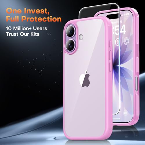 Image of TAURI for iPhone 17 Case, with Screen Protector, Pink