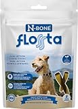 N-Bone Flossta Dual Action Dental Chews for Dogs, Unique Twist Shape for Deep Teeth Cleaning and Proactive Dental Care, Peanut Butter Flavor, 8 Count 6.4-oz Bag
