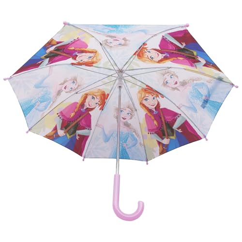 Disney Frozen Kids Umbrella, Elsa and Anna Rain Umbrella with Snowflake Print and Curved Handle, Purple by Disney - Used condition - Image 5