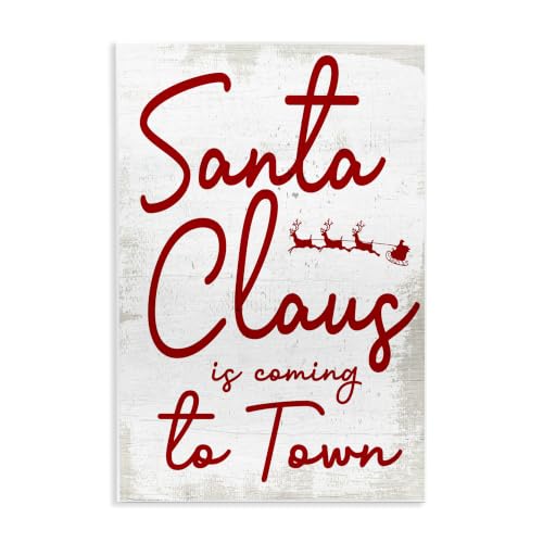 Santa Claus Coming to Town, 10 x 15 Inch Mounted Print on Wall Plaque