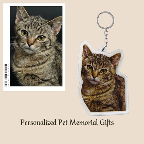 Eletizy Personalized Photo Dog Cat Acrylic Keychain Custom Keyring Backpack Pendant Gift thumb #2