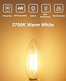 YUNRRD E14 Led SES Candle Light Bulb,4W Warm White 2700K (Small Screw)(Energy Saving Light Bulb Equivalent to 40W) C35 Edison Clear Filament Bulbs,400LM,220-240V,Non-Dimmable,Pack of 6 - Image 2