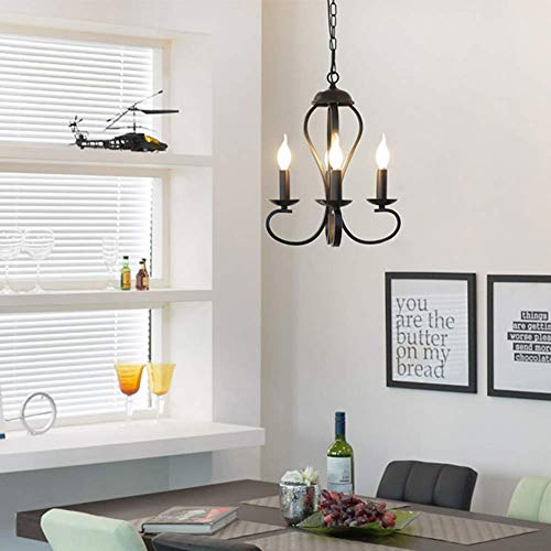 Lámpara de hierro e iluminación interior nórdica con casquillo candelabro E12 4