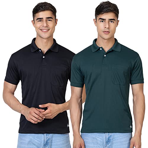 Image of YHA Polo Neck Half Sleeves Men's Tshirts (Pack of 2)