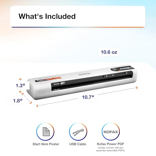 Epson RapidReceipt RR-70W Compact Mobile Document Scanner Receipt - image 8