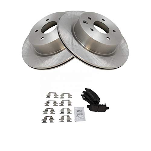 Image of TRQ Rear Brake Pad & Rotor Kit Semi-Metallic | For 2013 Infiniti EX37 2015 Q40 2014-2017 QX50