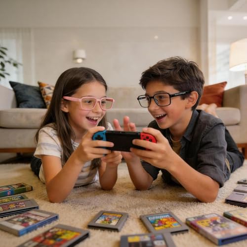 Image of Ultra-Light Blue Light Blocking Glasses with Case for Kids and Teens,Anti Eyestrain &UV400
