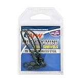 American Fishing Wire Mighty Mini Stainless Steel Snap Swivels, Size #2/0, 450 lb Test, Gunmetal Black, 2 pc