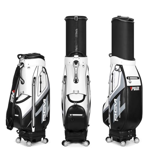 Jinghui ゴルフ キャディバッグ Golf Club Bag クラブケース内蔵型 ゴルフバッグ 格納式ゴルフバッグ キャディーバッグ キャスター付き フードあり クラブケースあり カバークラブは逆さにして入れ 防水 耐摩耗性練習用 6分割口枠 13本