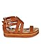 Nature Breeze Women Leatherette Open Toe Strappy Flatform Flat Sandal CC58 - Tan Leatherette