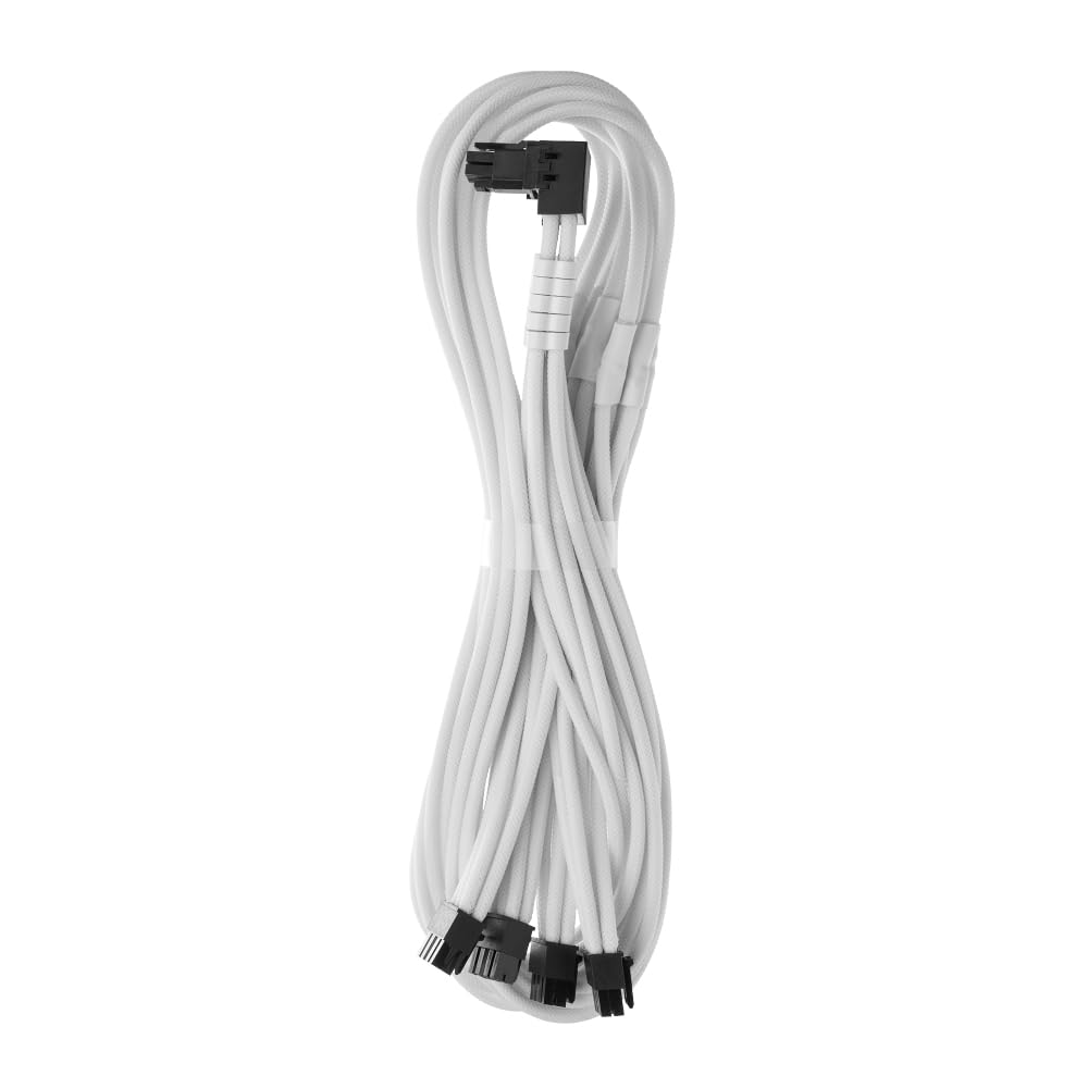 CableMod C-Series Pro ModMesh Sleeved 12V-2x6 12VHPWR 90° StealthSense PCIe Cable for Corsair Type 5 RMX Shift - Variant A (Black, 90° 16-pin to Quad 8-pin, 65cm)