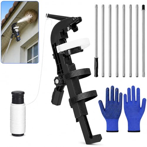 Sprühdosen-Verlängerung 3 2 m Teleskopstange Einstellbare Spraydosen-Verlängerung mit Sprühdosenhalter für Wespenspray & Wespenschaum Über-Kopf-Sprühen ohne Leiter inkl. Handschuhe