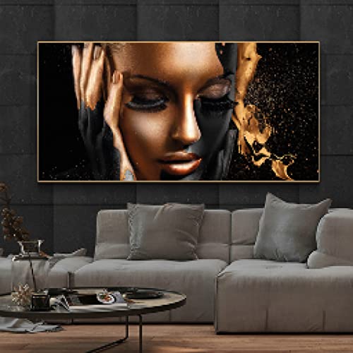 Affiche et impression murale créativité golden black woman pour décor moderne
