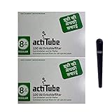 kogu actiTube - Juego de filtros de carbón activo con 2 tapas de cerámica, 8 mm, incluye funda J (2 x 100 (200))