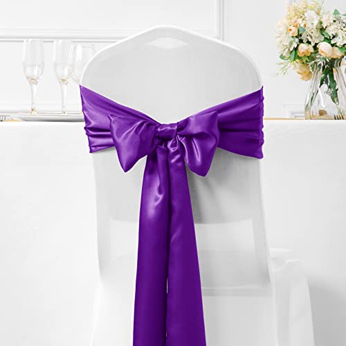 Beddeb 12-Pack Purple Satin Table Runner 12 X 108 Inch Long Table Runner For Wedding, Purple Birthday Party Decorations, Premium Table Runners For Banquets, Graduations, Engagements #TOP4
