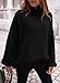 PRETTYGARDEN Women's Knit Oversized Sweater Fall Fashion 2024 Casual Long Sleeve Turtleneck Loose Chunky Pullover Tops (Black,Medium)