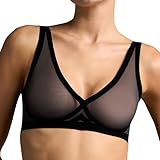 EBY Seamless Sheer Bralette: Black, Bras for Women, Size -XL